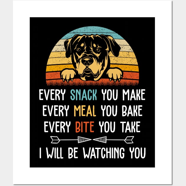 ROOTWEILER " EVERY SNACK YOU MAKE , EVERY MEAL YOU BAKE , EVERY BITE YOU TAKE , I WILL BE WATCHING " Wall Art by ZACSHOPP